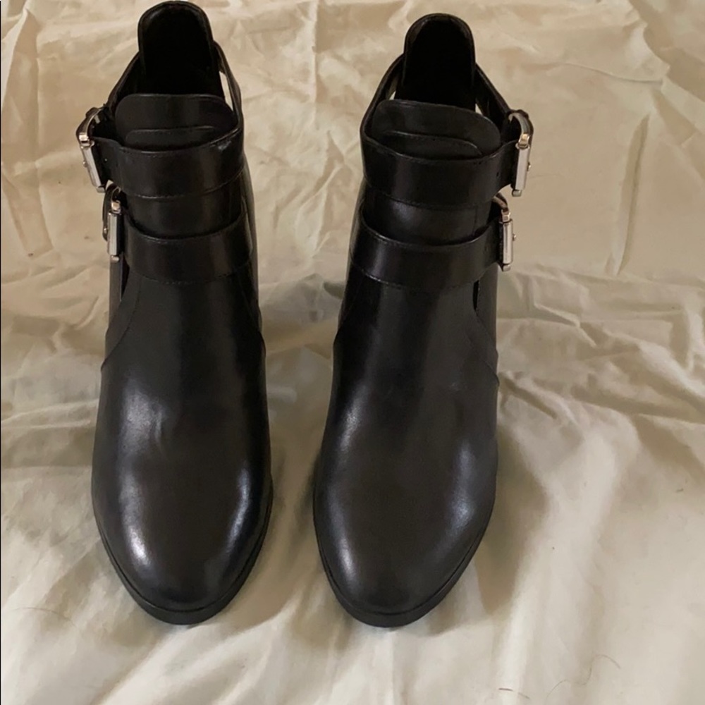 Michael Kors leather black booties size 8